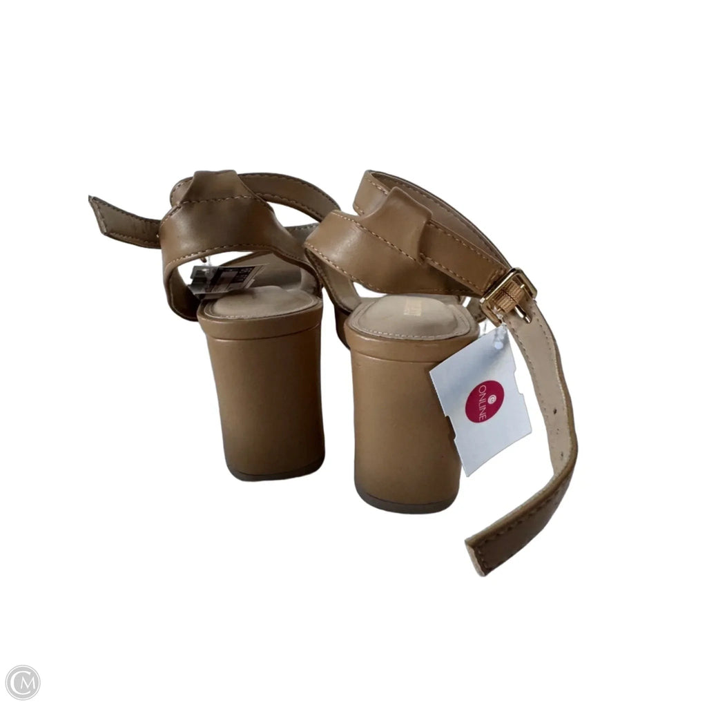 Sandals Heels Block By Cushionaire In Tan, Size: 9