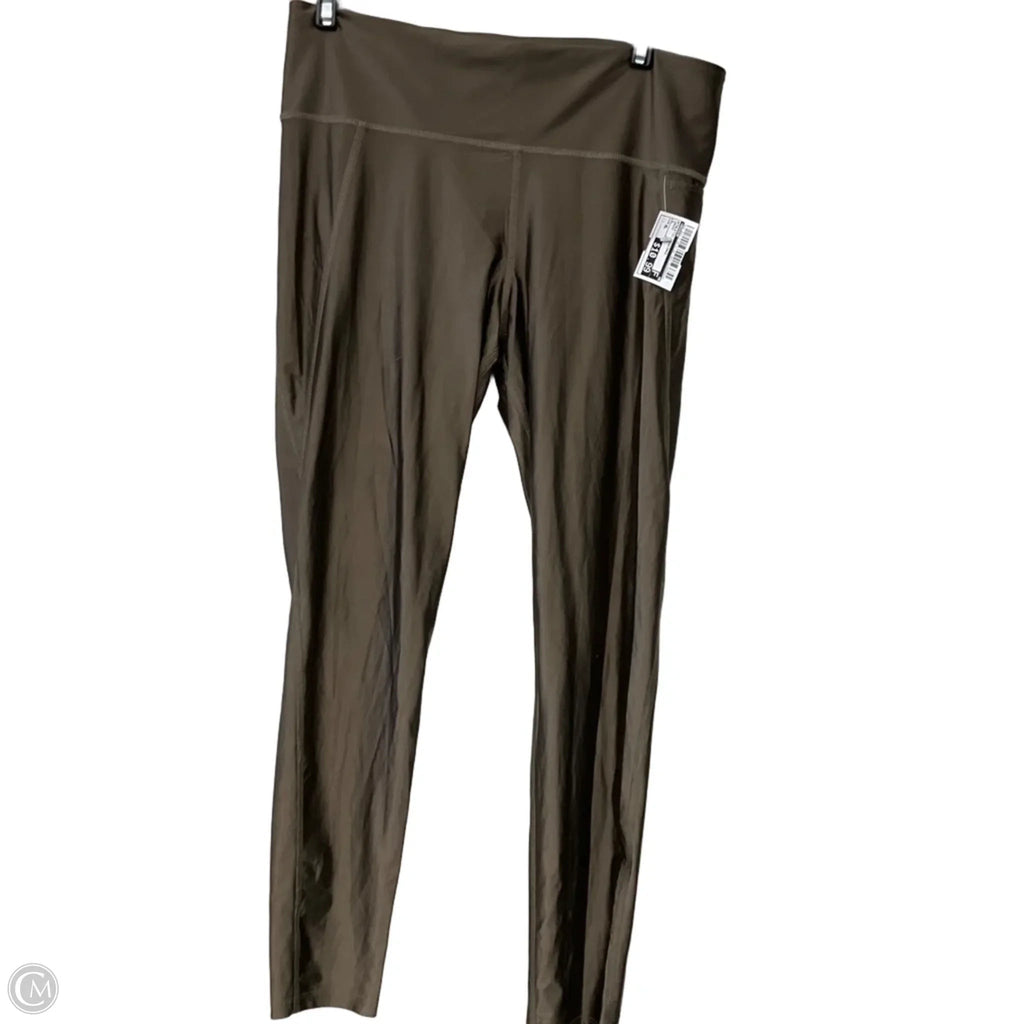 Athletic Leggings By Reebok In Green, Size: Xl