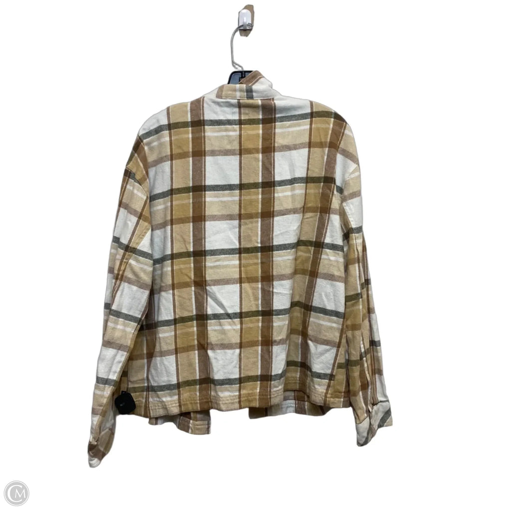 Top Long Sleeve By Vans In Tan, Size: L