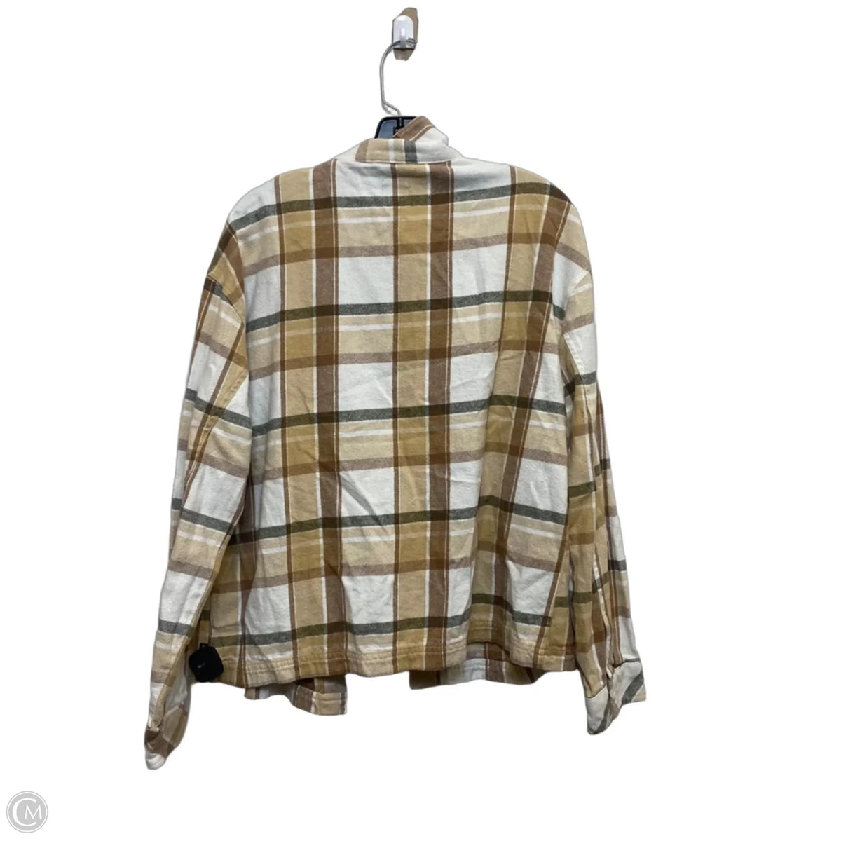 Top Long Sleeve By Vans In Tan, Size: L
