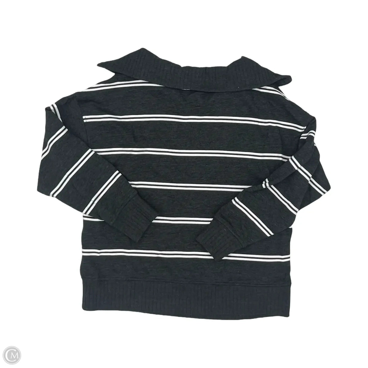 Top Long Sleeve By Maurices In Grey & White, Size: M
