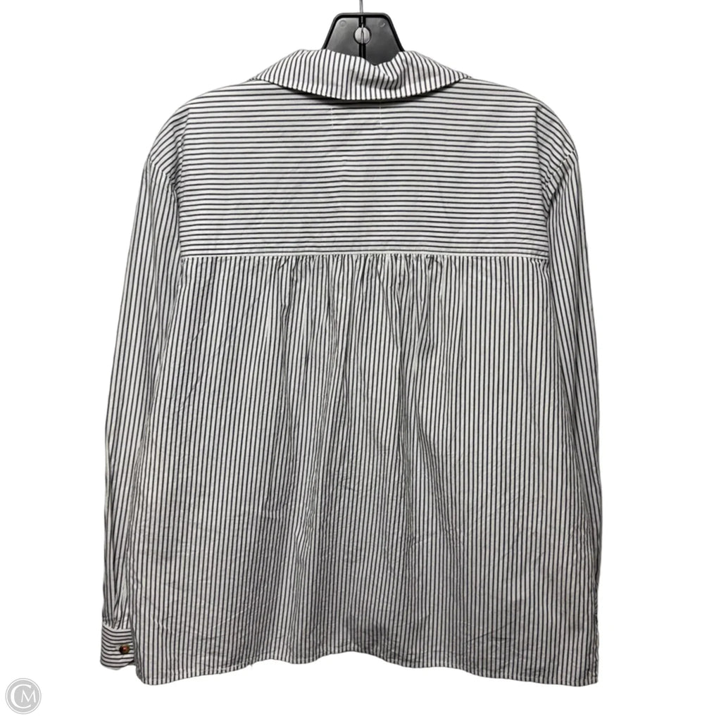 Sequin Embellished Top Long Sleeve By Maeve In Striped Pattern, Size: 4