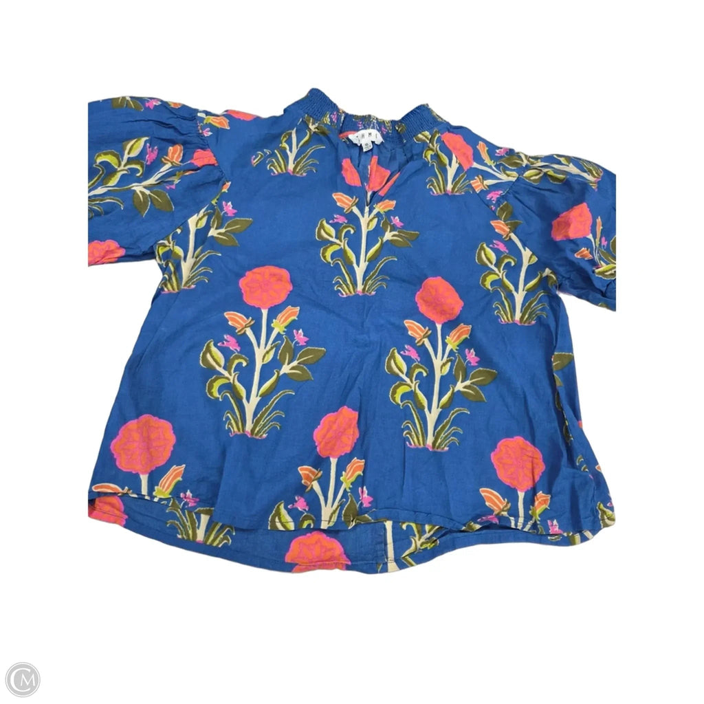 Top Short Sleeve By Thml In Blue, Size: Xs