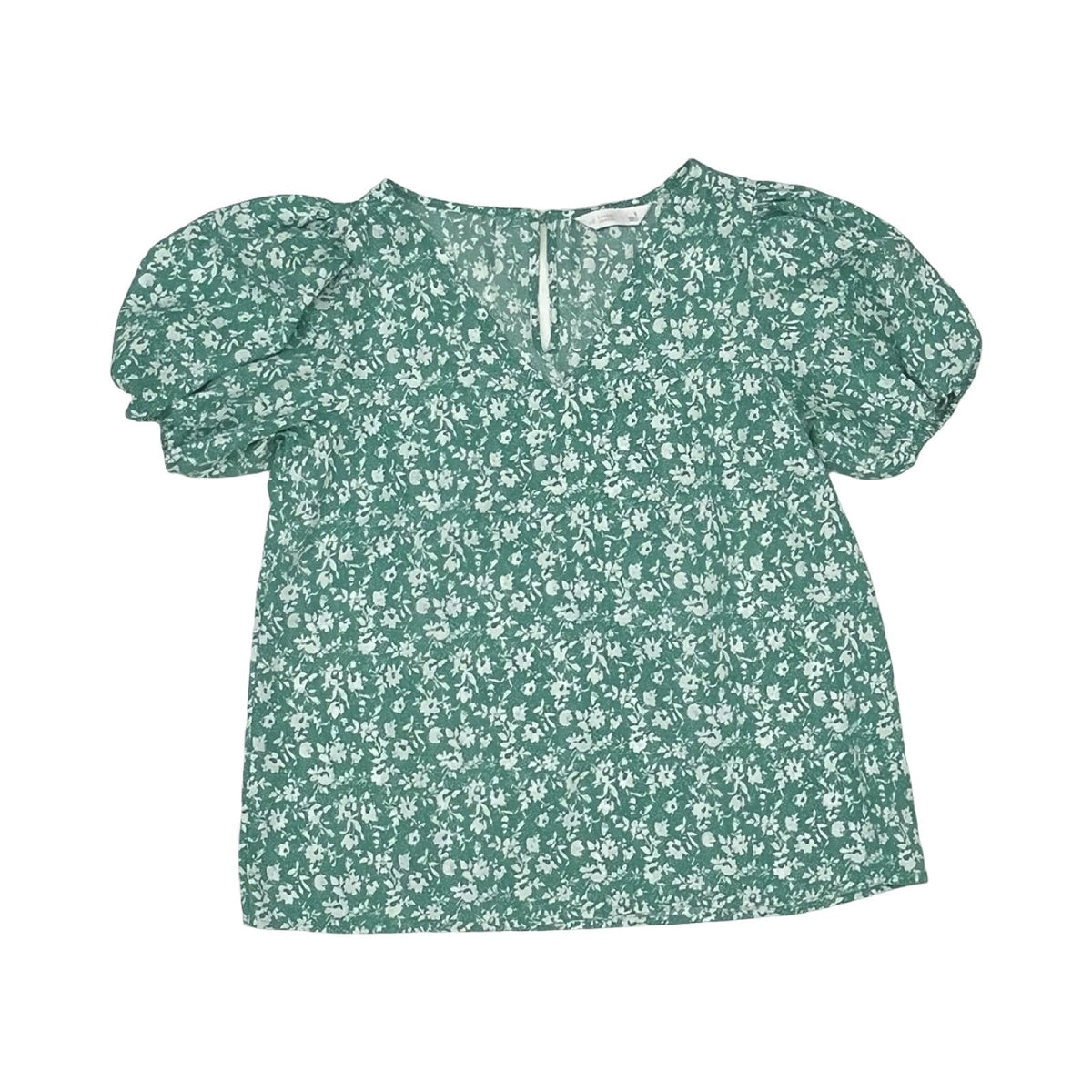 Blouse Ss By Lc Lauren Conrad In Green & White, Size:S