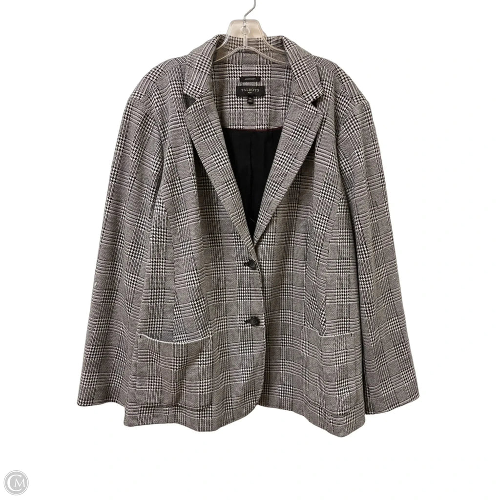 Blazer By Talbots In Black & White, Size: 3x