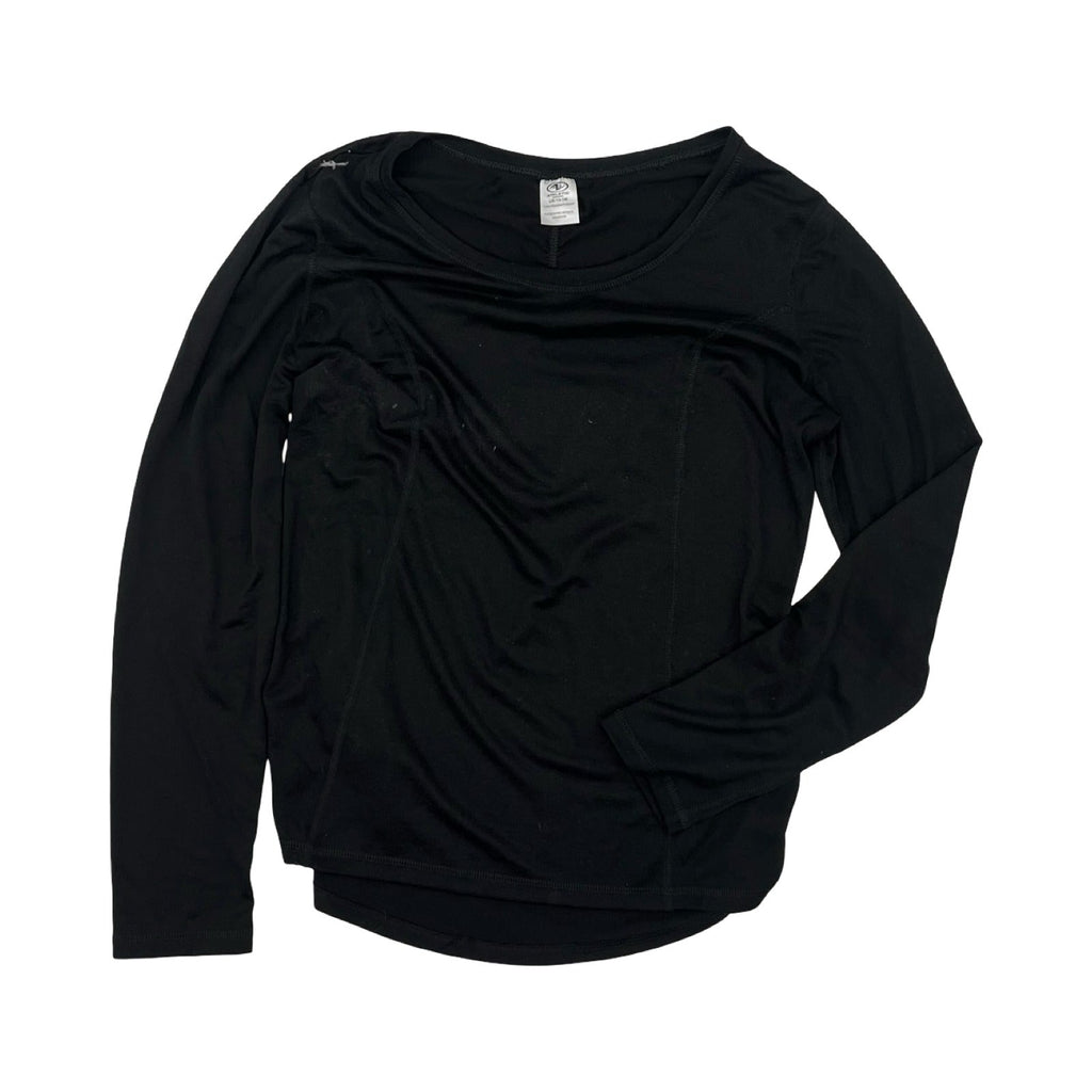Athletic Top Ls Crewneck By Athletic Works In Black, Size:L