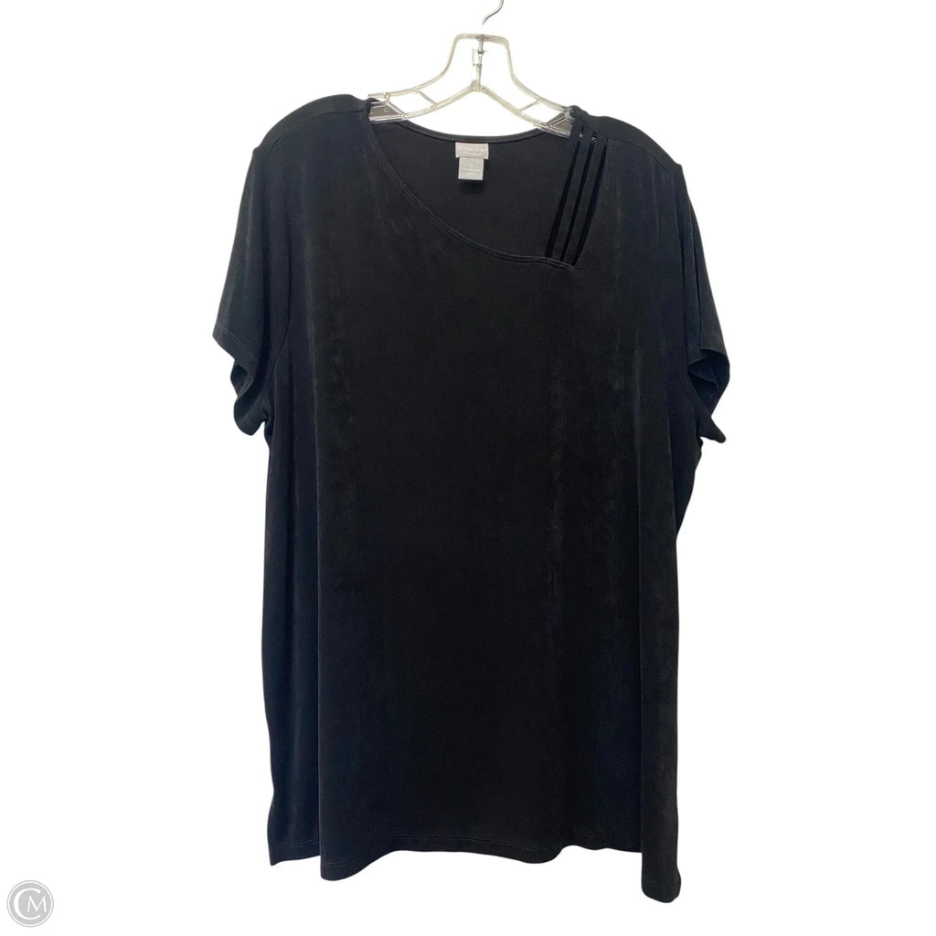Top Short Sleeve By Chicos In Black, Size: 2x
