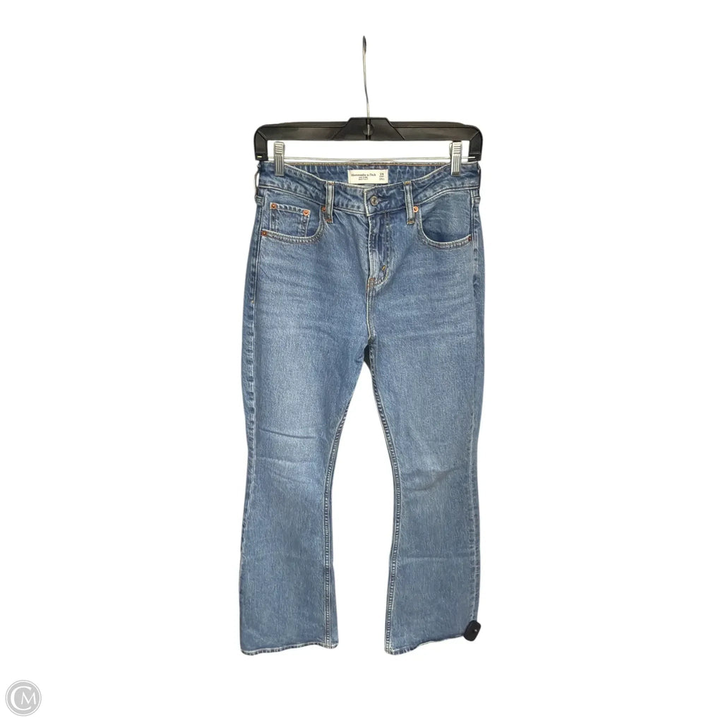 Jeans Boot Cut By Abercrombie And Fitch In Blue Denim, Size: 0p