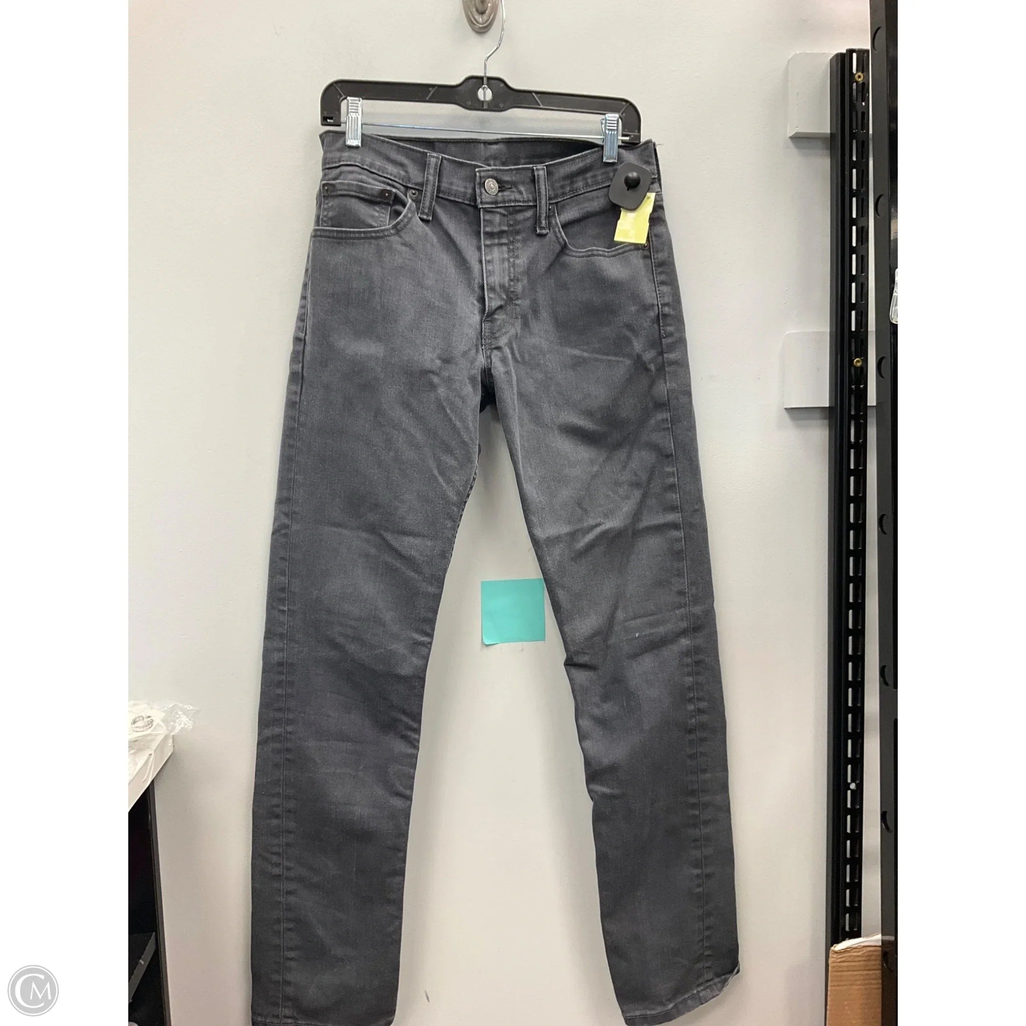 Jeans Straight By Levis In Grey Denim, Size: 10