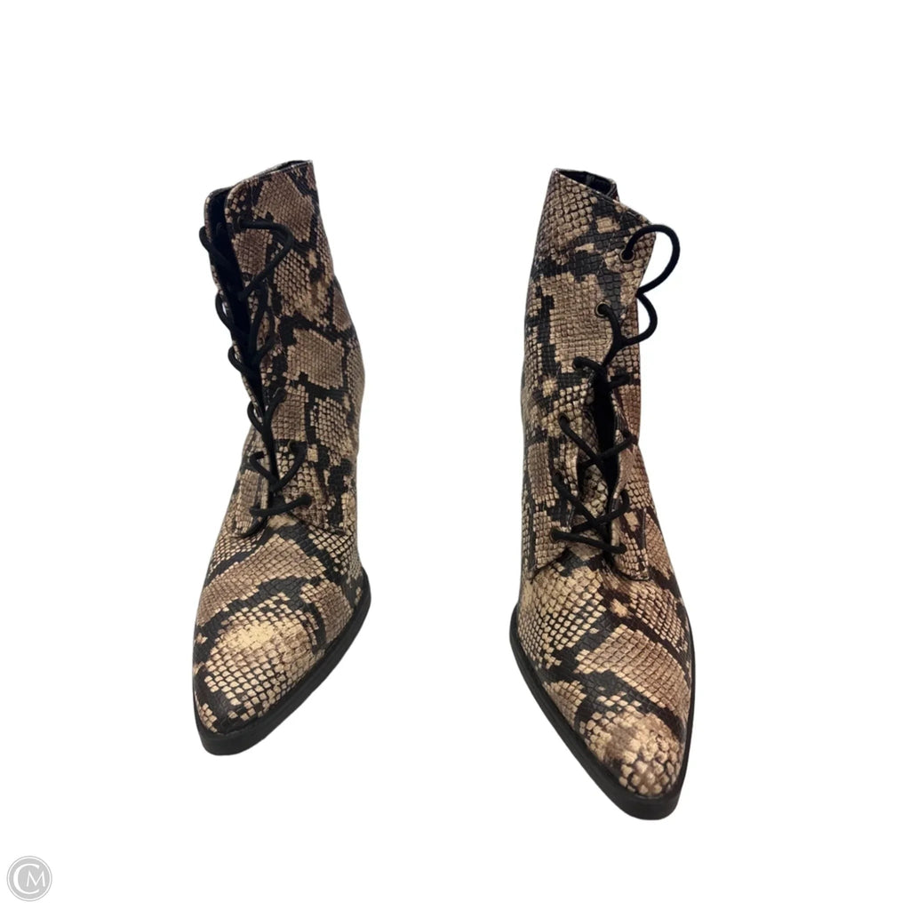Boots Ankle Heels By Qupid In Snakeskin Print, Size: 9