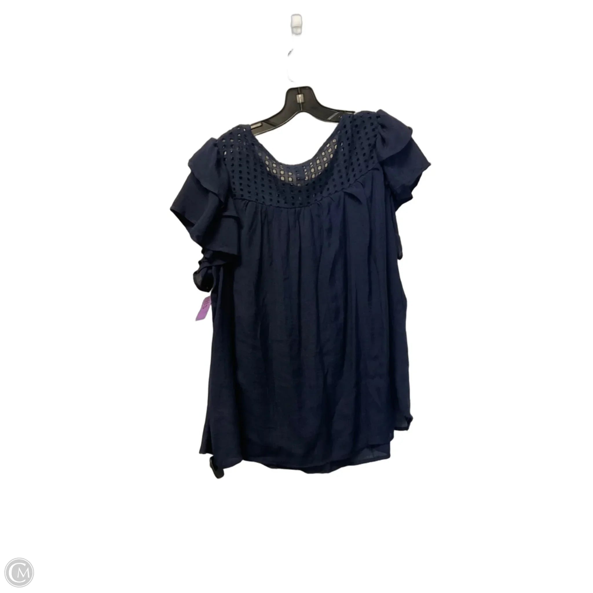 Top Short Sleeve By By Design In Navy, Size: Xl