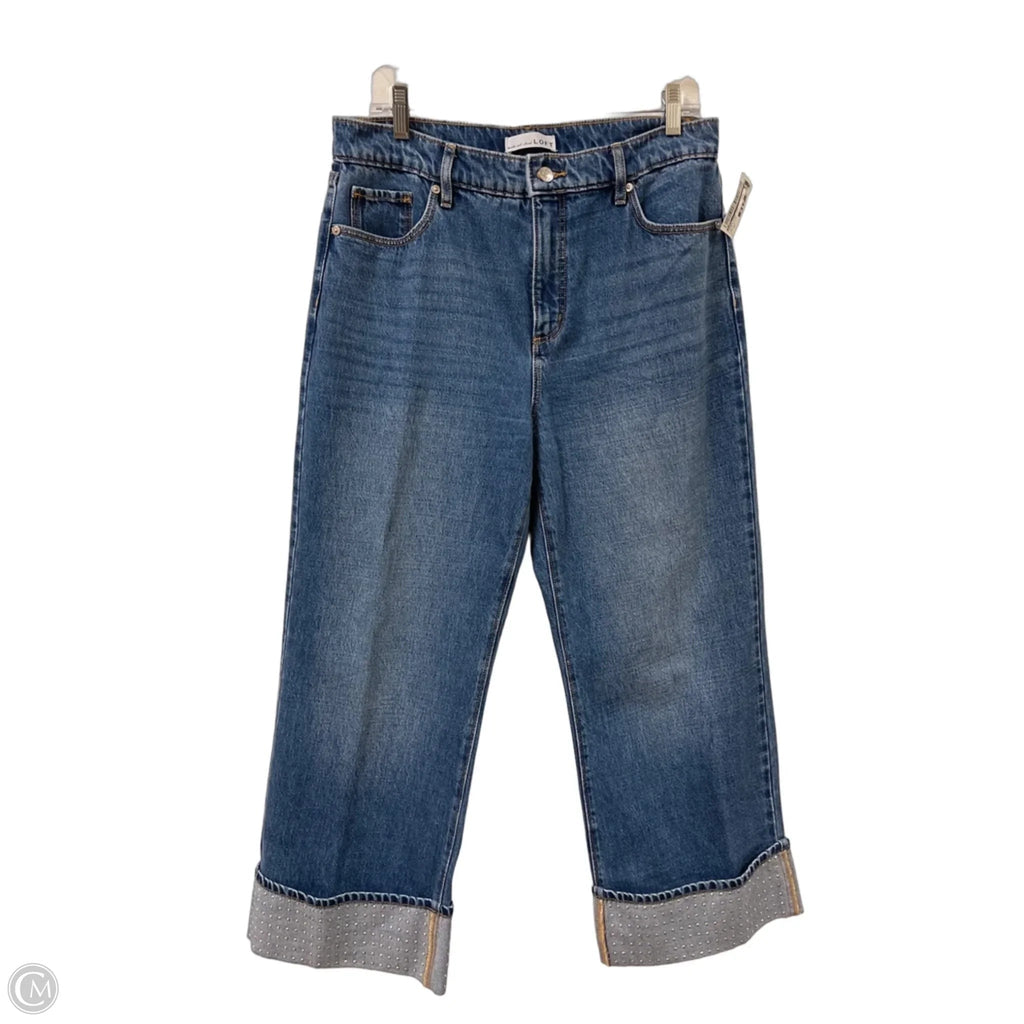 Jeans Wide Leg By Loft In Blue Denim, Size: 8p