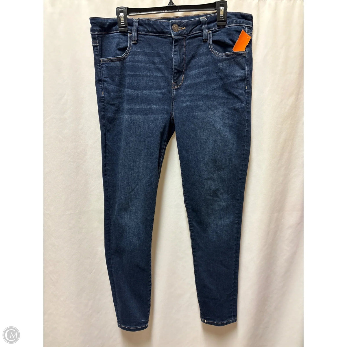 Jeans Skinny By American Eagle In Blue Denim, Size: 16