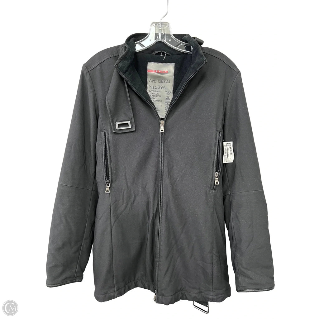 Jacket Luxury Designer By Prada In Black, Size: S