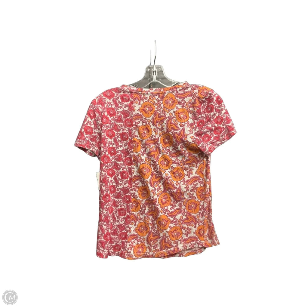 Top Short Sleeve By Anthropologie In Floral Print, Size: Xs