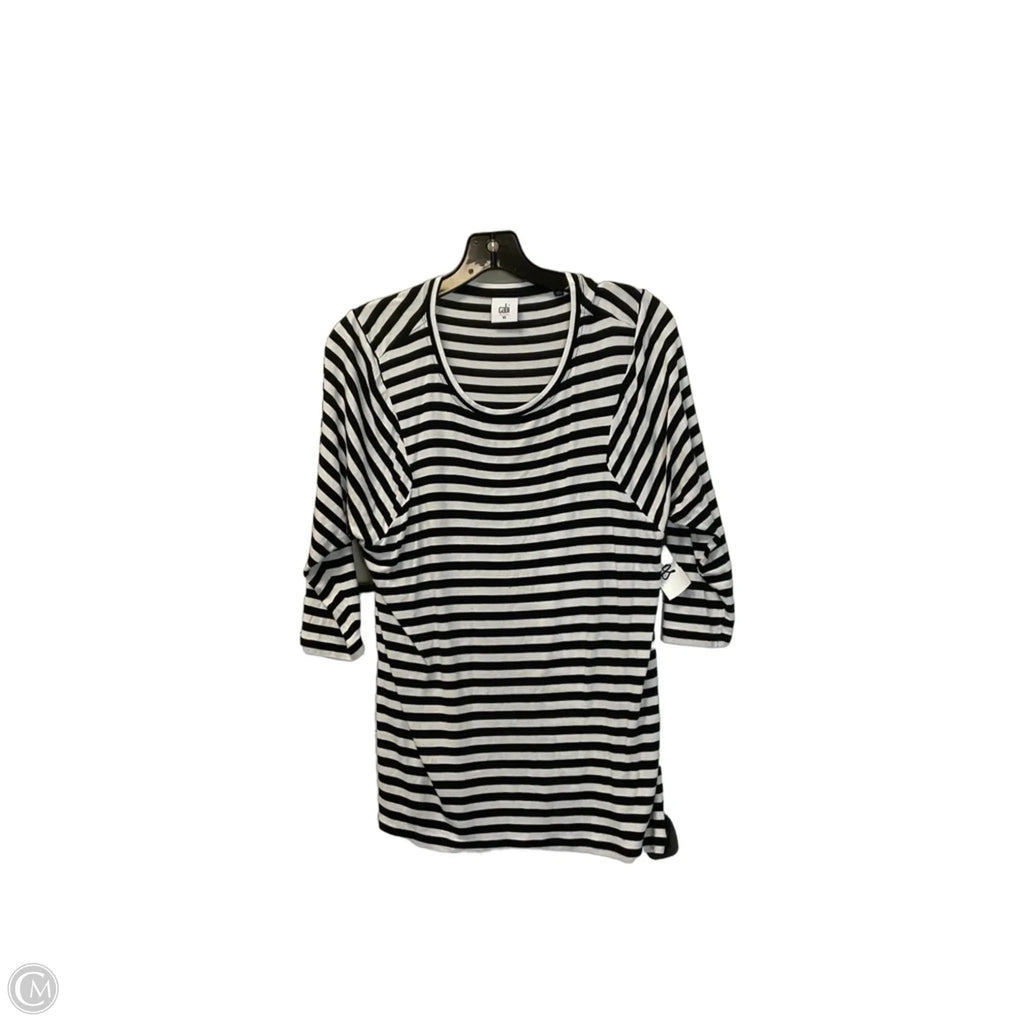 Top 3/4 Sleeve Basic By Cabi In Striped Pattern, Size: Xs