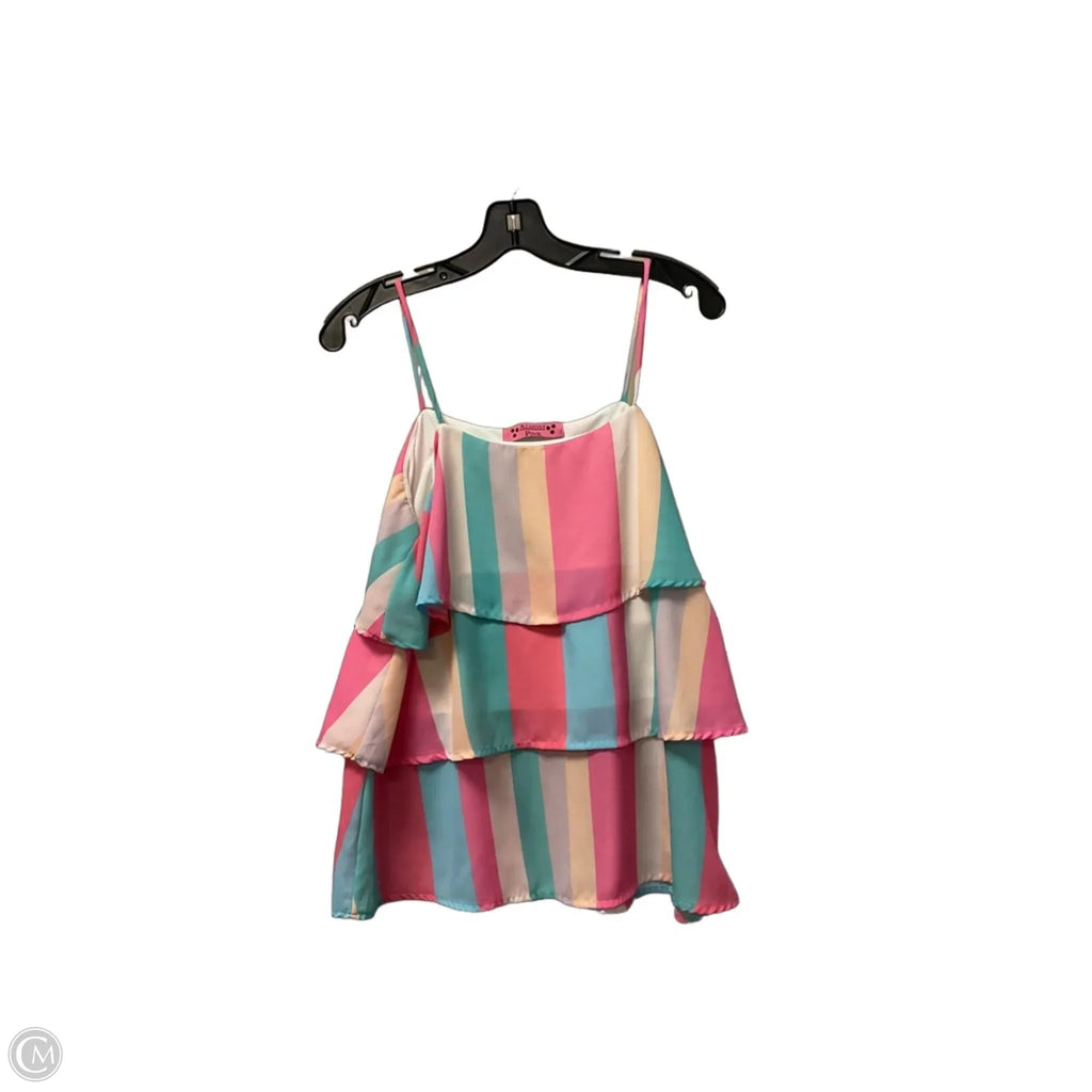Top Sleeveless By Almost Pink In Multi-colored