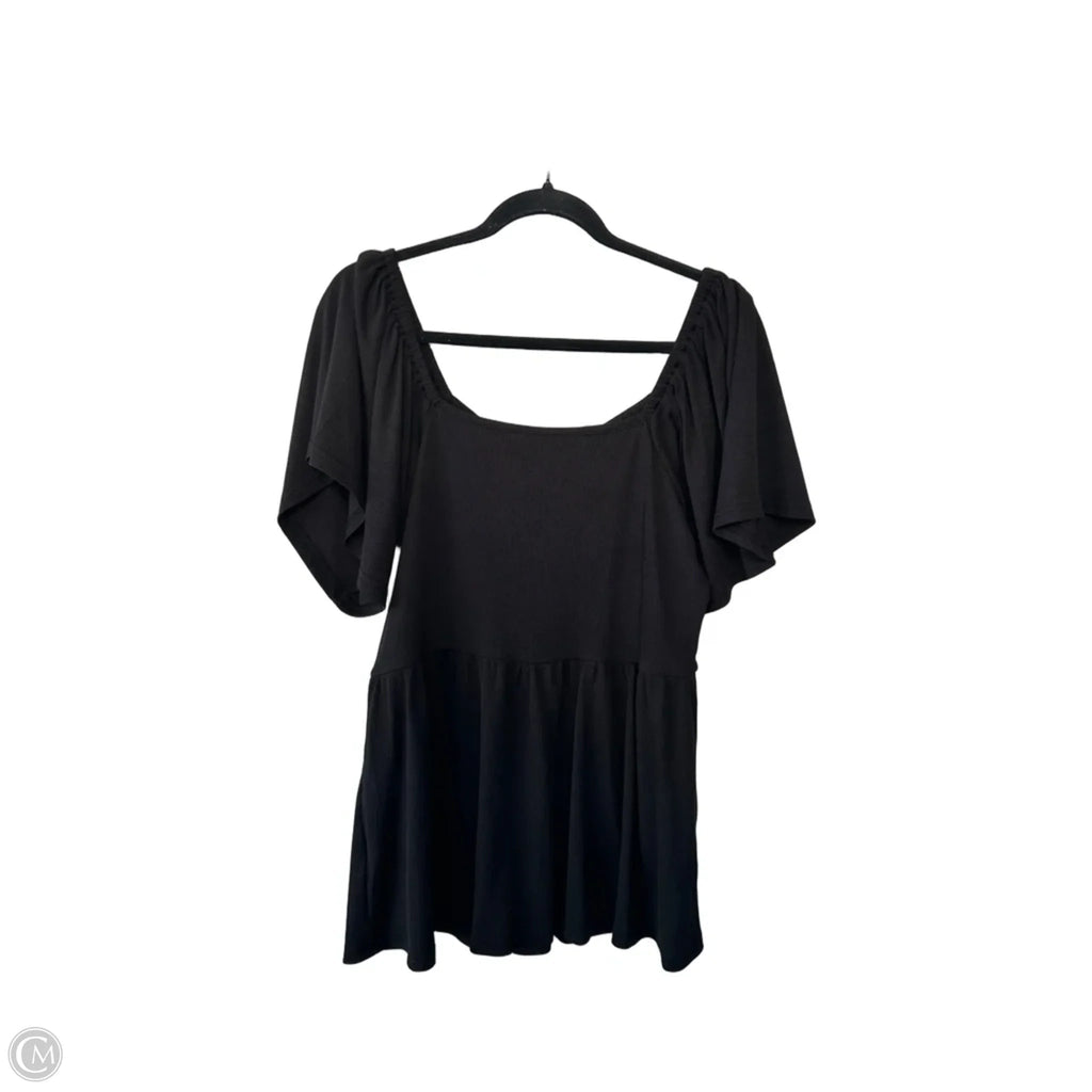 Top Short Sleeve By Cme In Black, Size: 1x