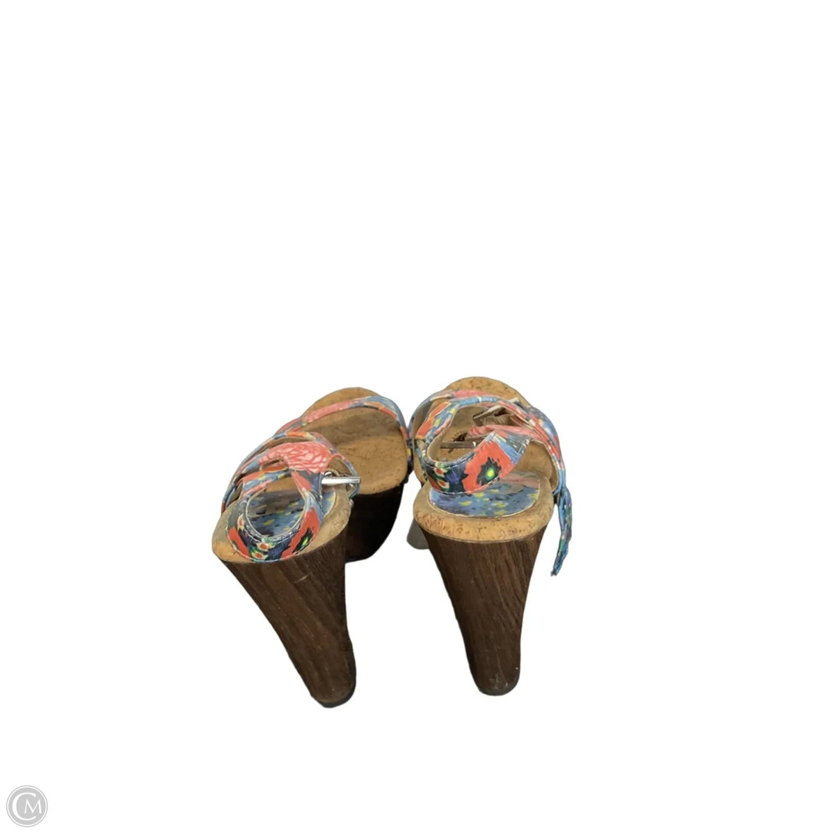 Sandals Heels Block By Gianni Bini In Floral Print, Size: 7