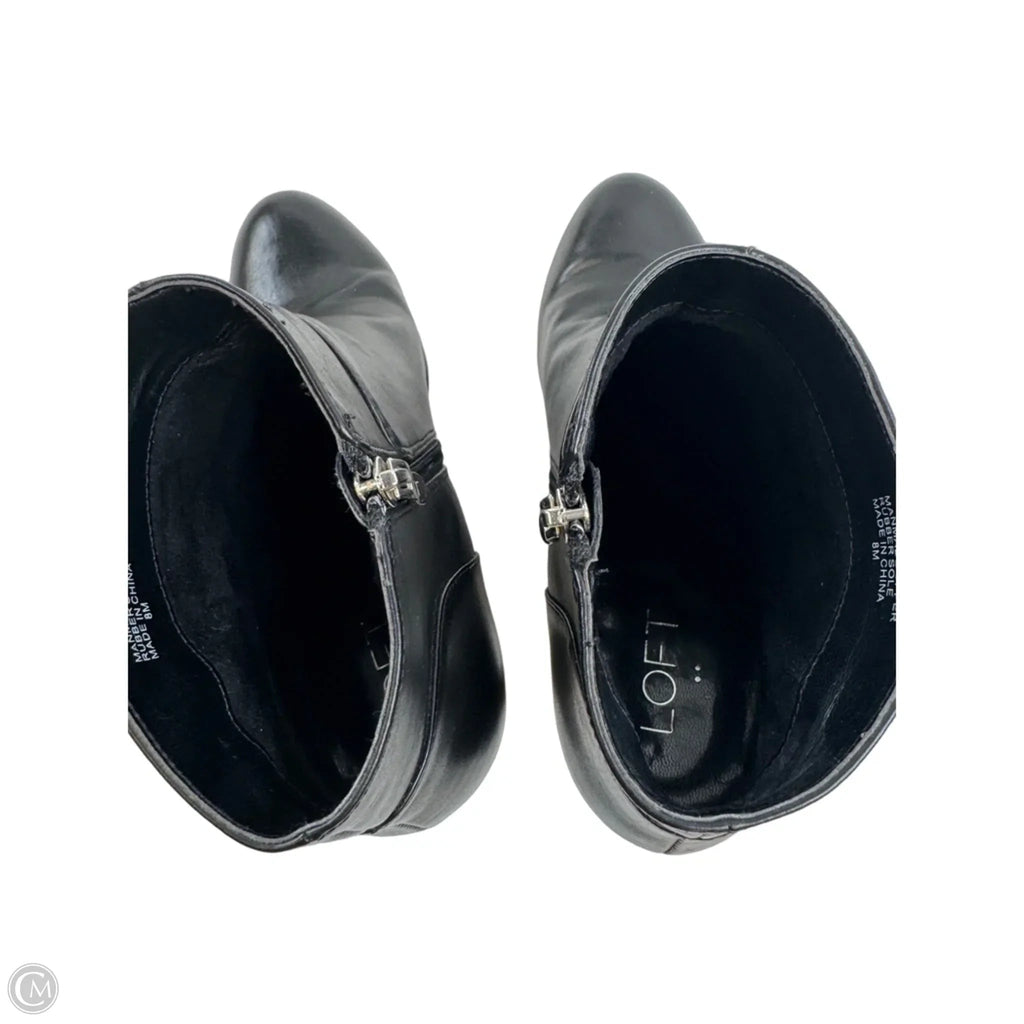 Boots Ankle Heels By Loft In Black, Size: 8.5