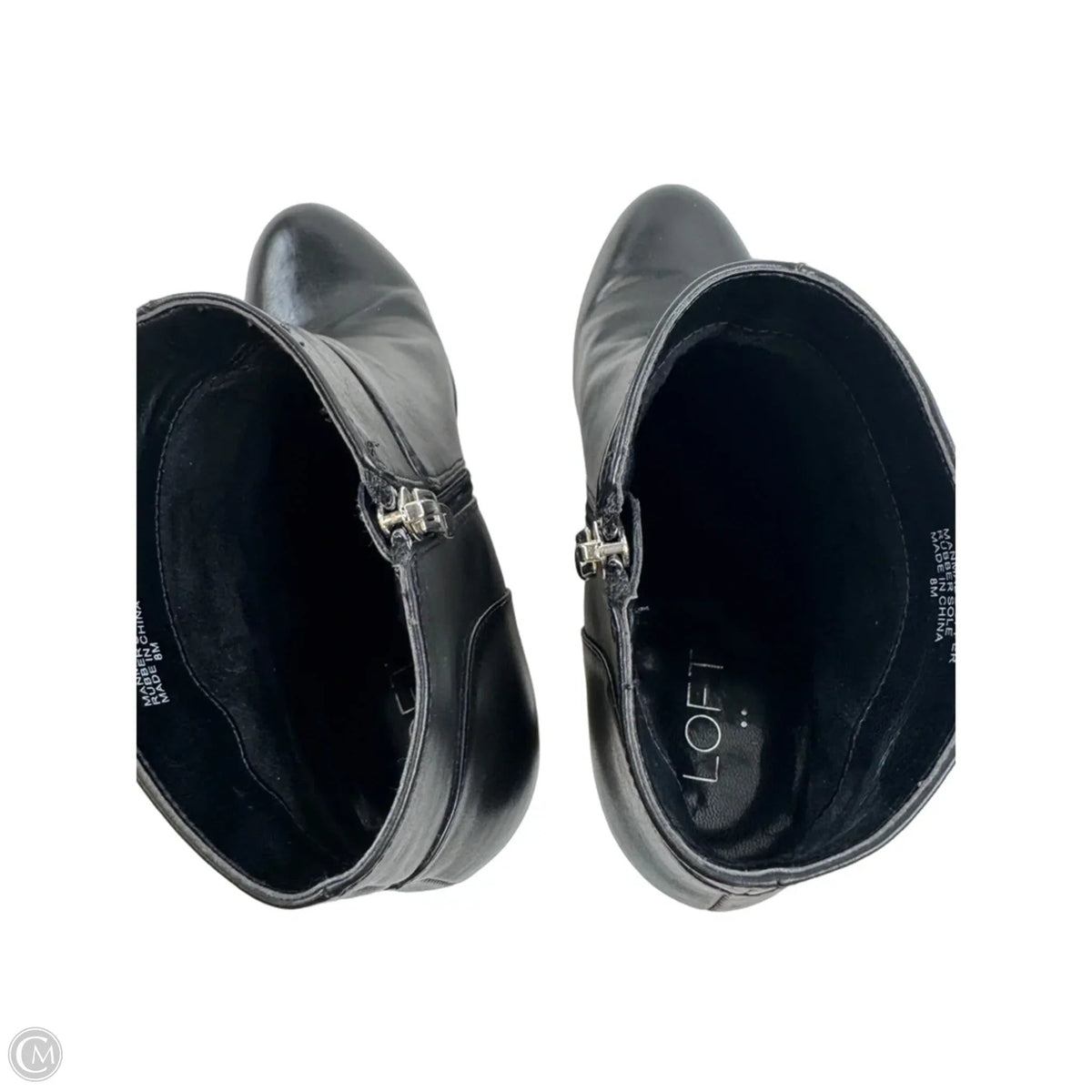 Boots Ankle Heels By Loft In Black, Size: 8.5