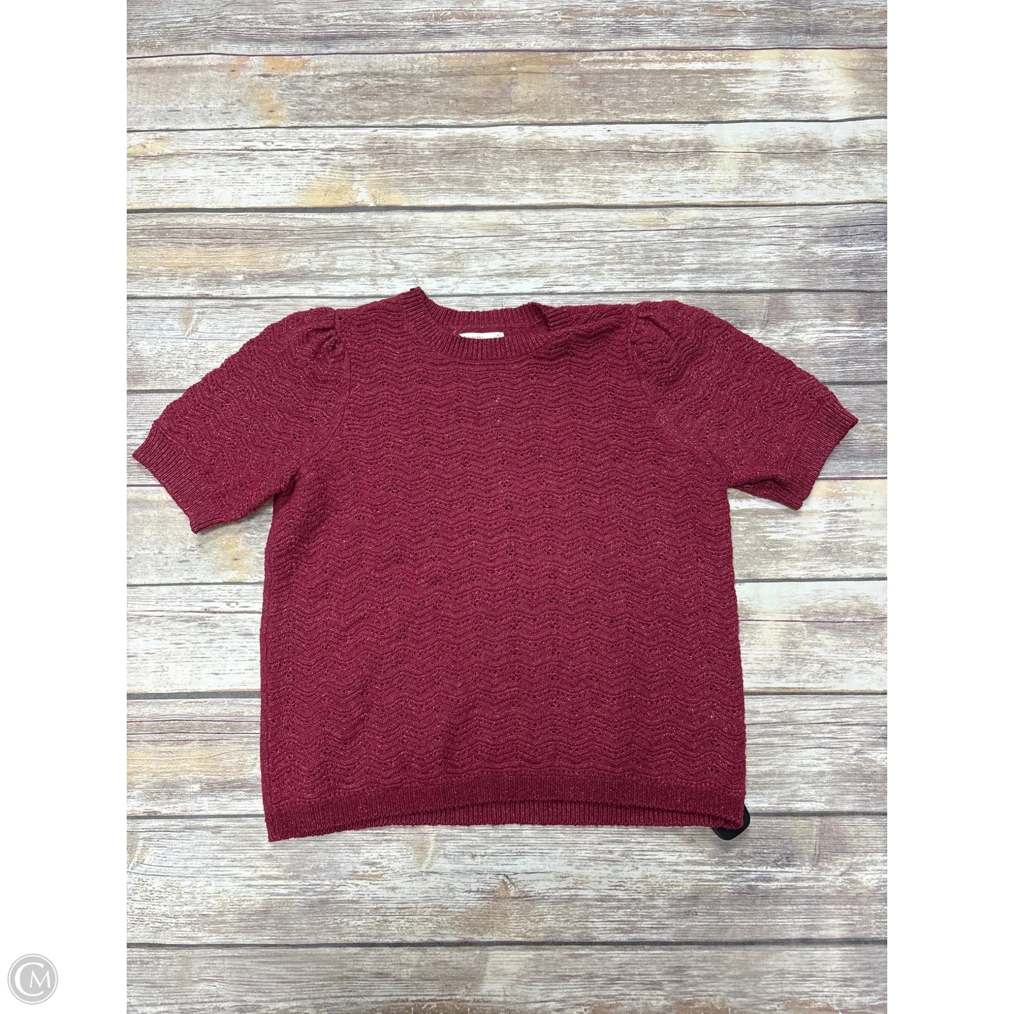Sweater Short Sleeve By Lc Lauren Conrad In Maroon, Size: M