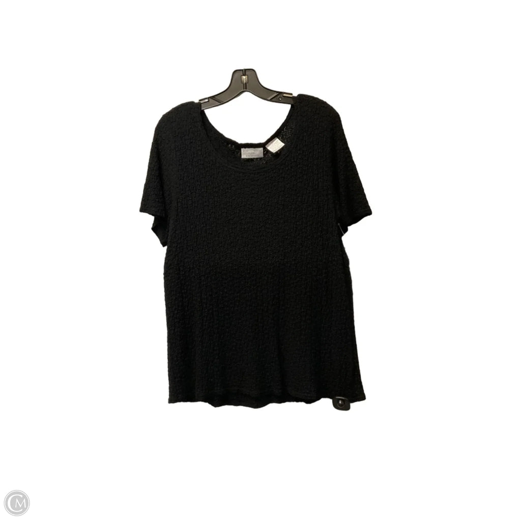 Top Short Sleeve By Worthington In Black, Size: 1x