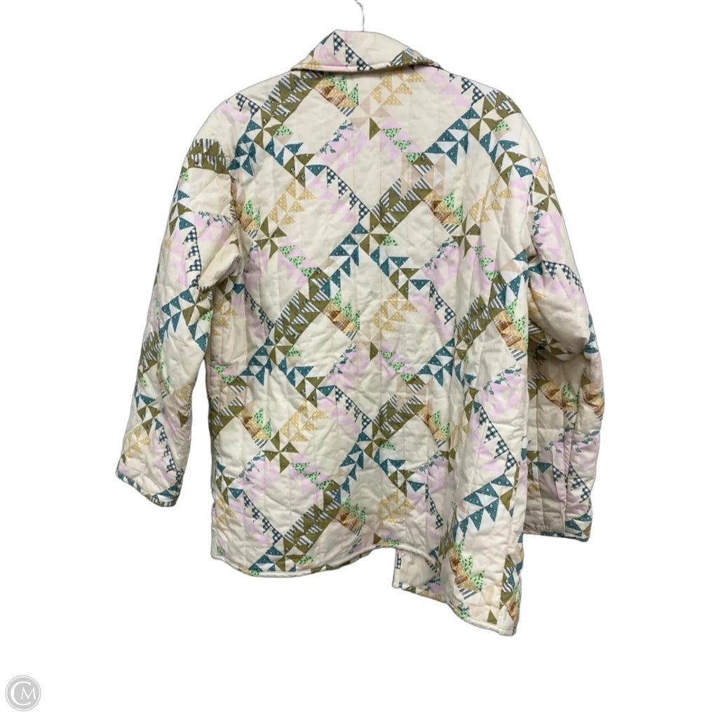 Jacket Puffer & Quilted By Universal Thread In Cream & Green, Size: M