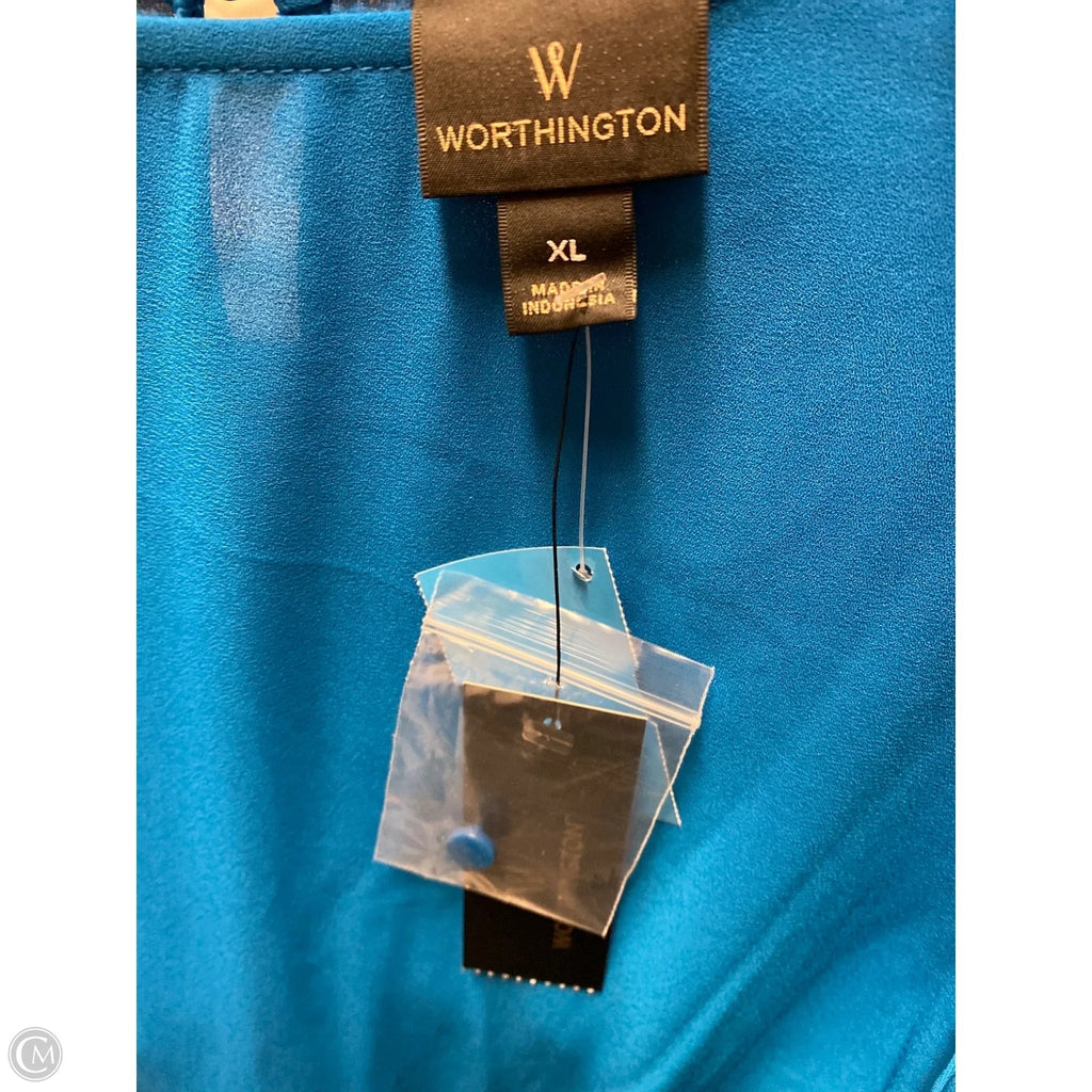Top Long Sleeve By Worthington In Blue, Size: Xl