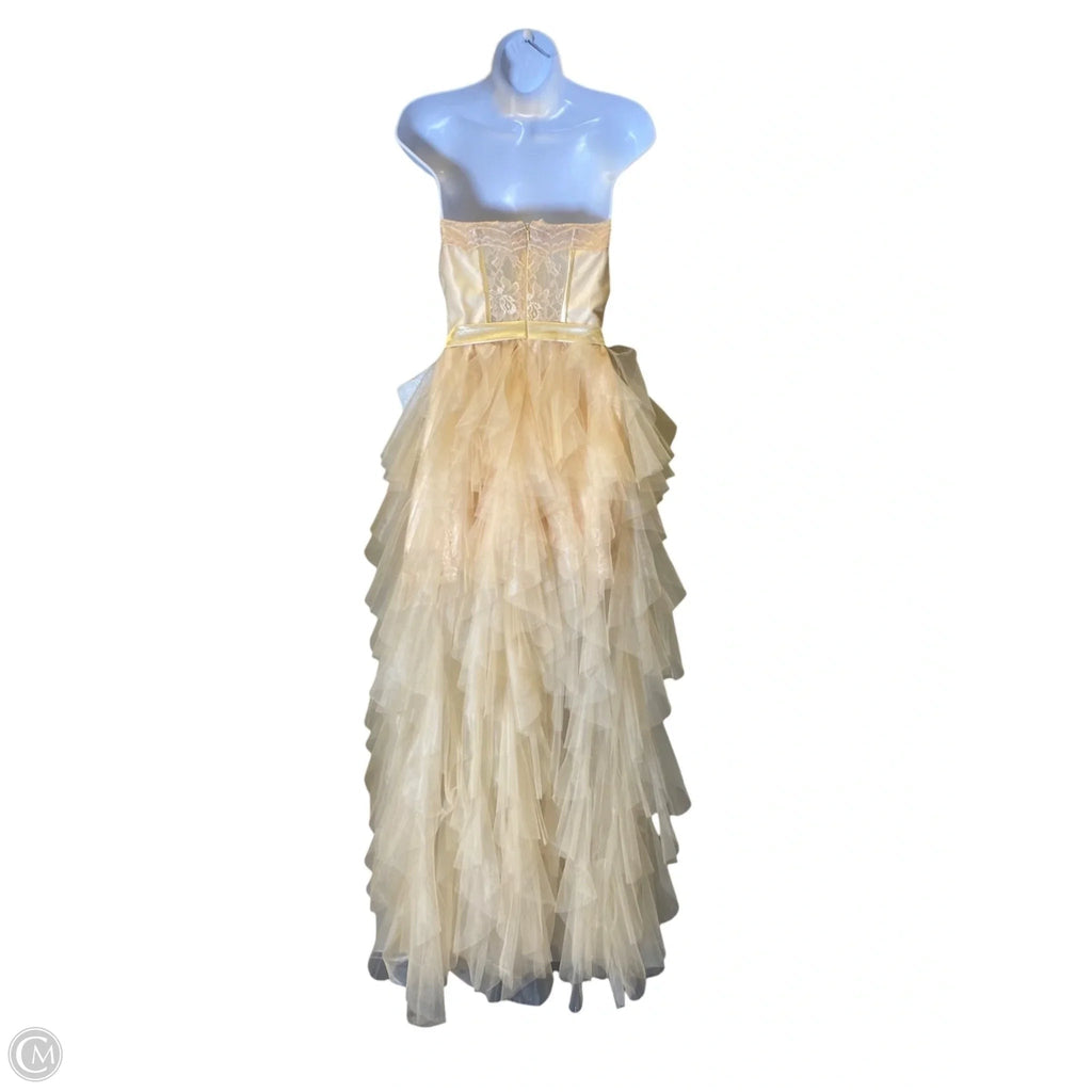 Dress Party Long By Clothes Mentor In Beige, Size: S