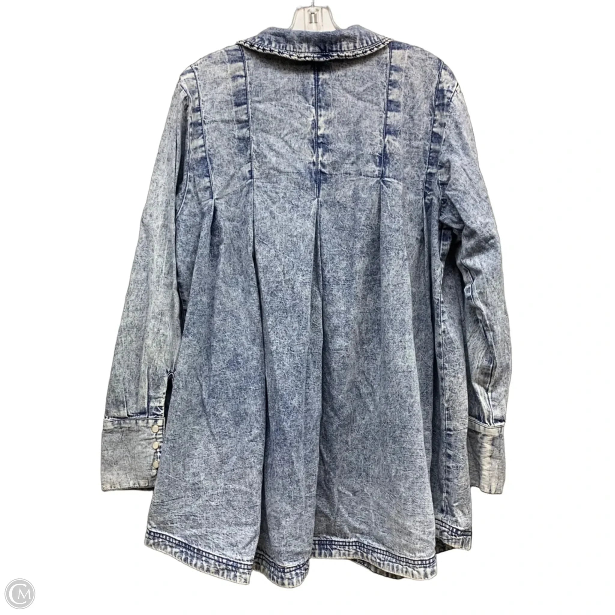 Jacket Denim By Free People In Blue Denim, Size: L