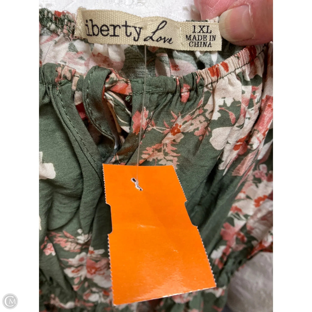 Dress Casual Midi By Liberty Love In Green, Size: 1x