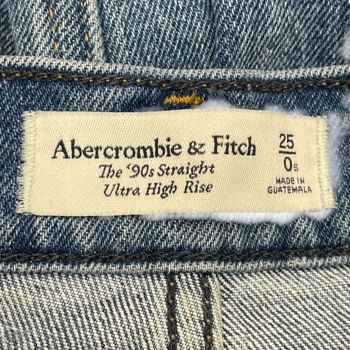 Jeans Straight By Abercrombie And Fitch In Blue Denim, Size: 0