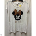 Top Short Sleeve By Disney In White, Size: L