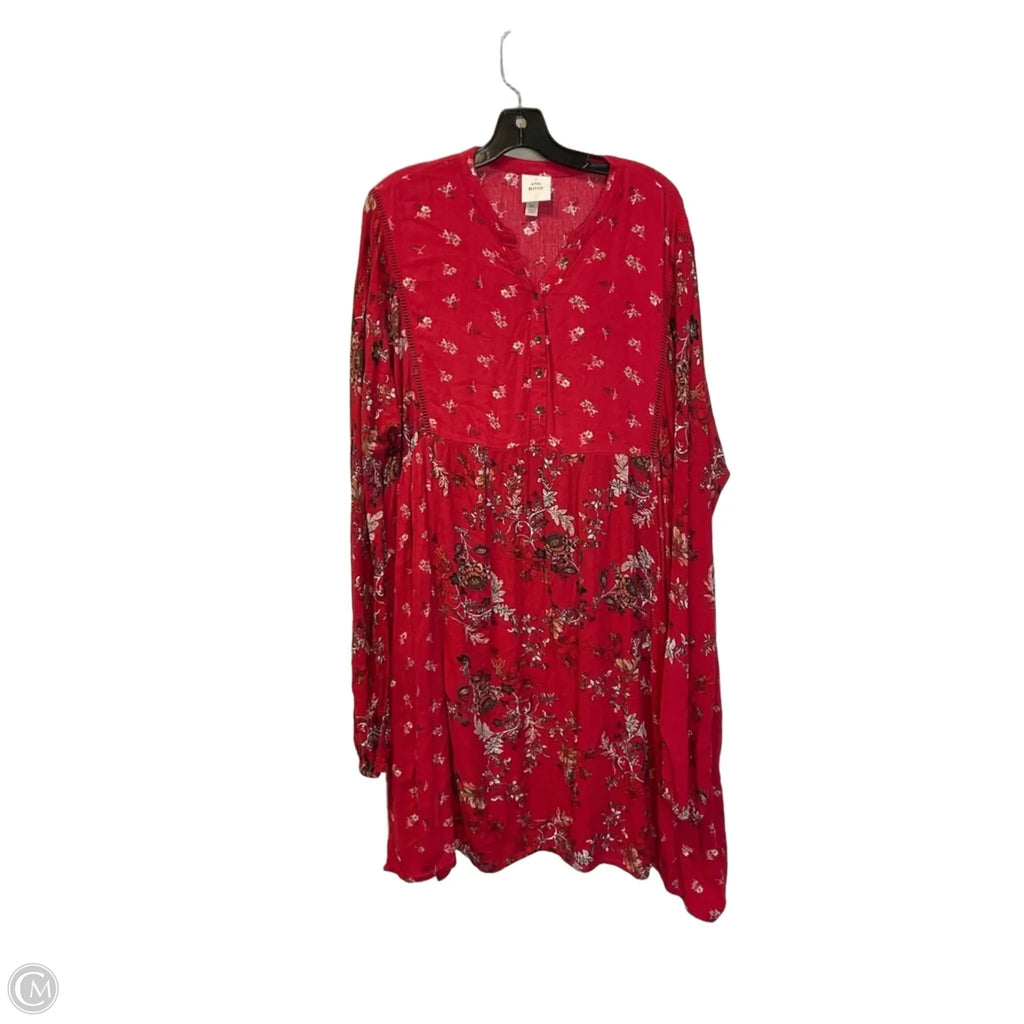 Dress Casual Midi By Knox Rose In Red, Size: Xl