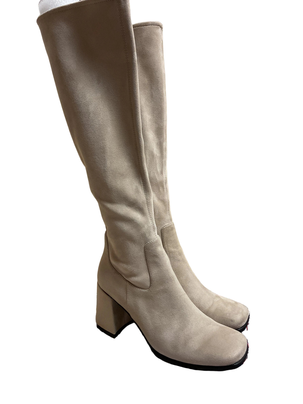 Boots Knee Heels By Jeffrey Campbell In Cream, Size:7