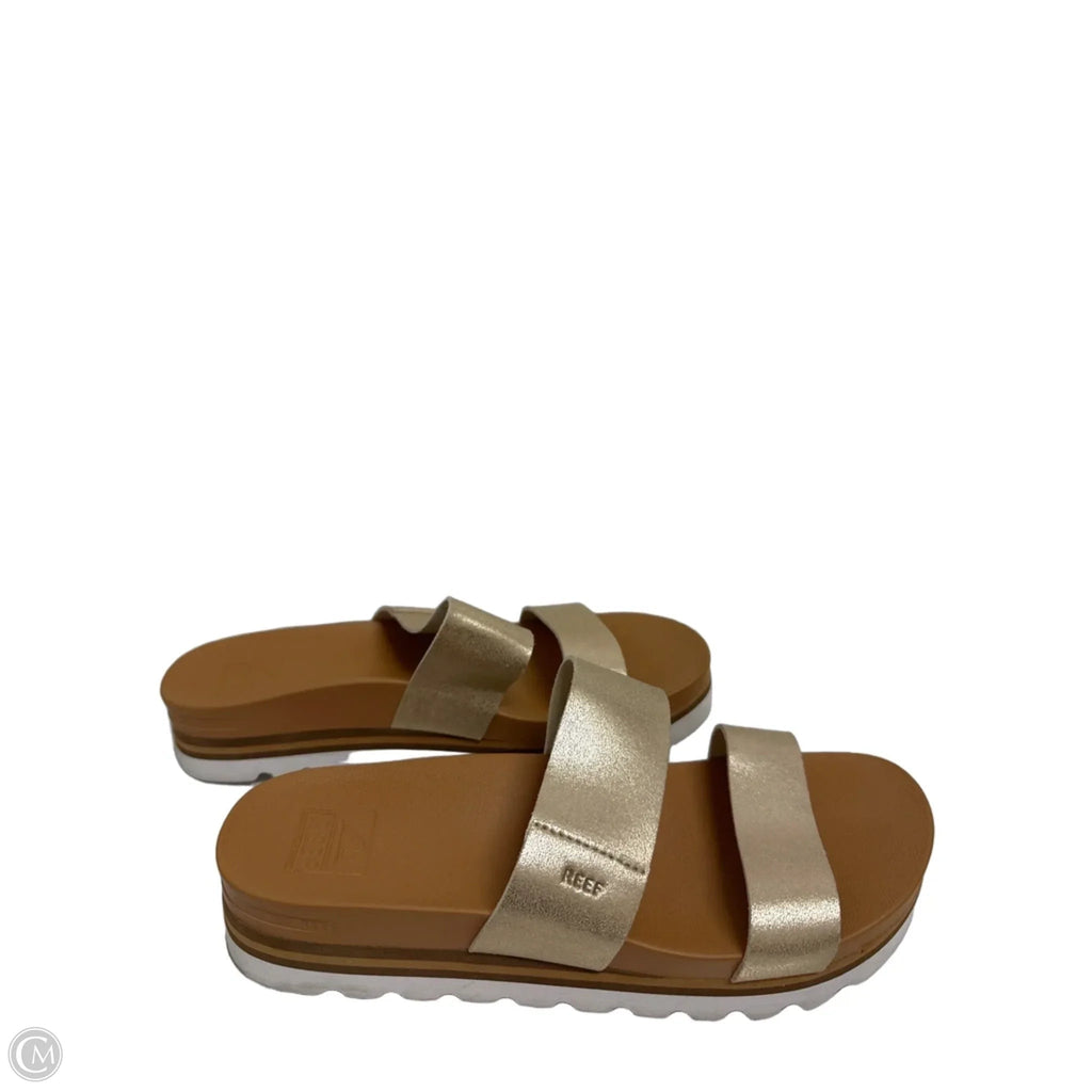 Sandals Flats By Reef In Gold, Size: 10