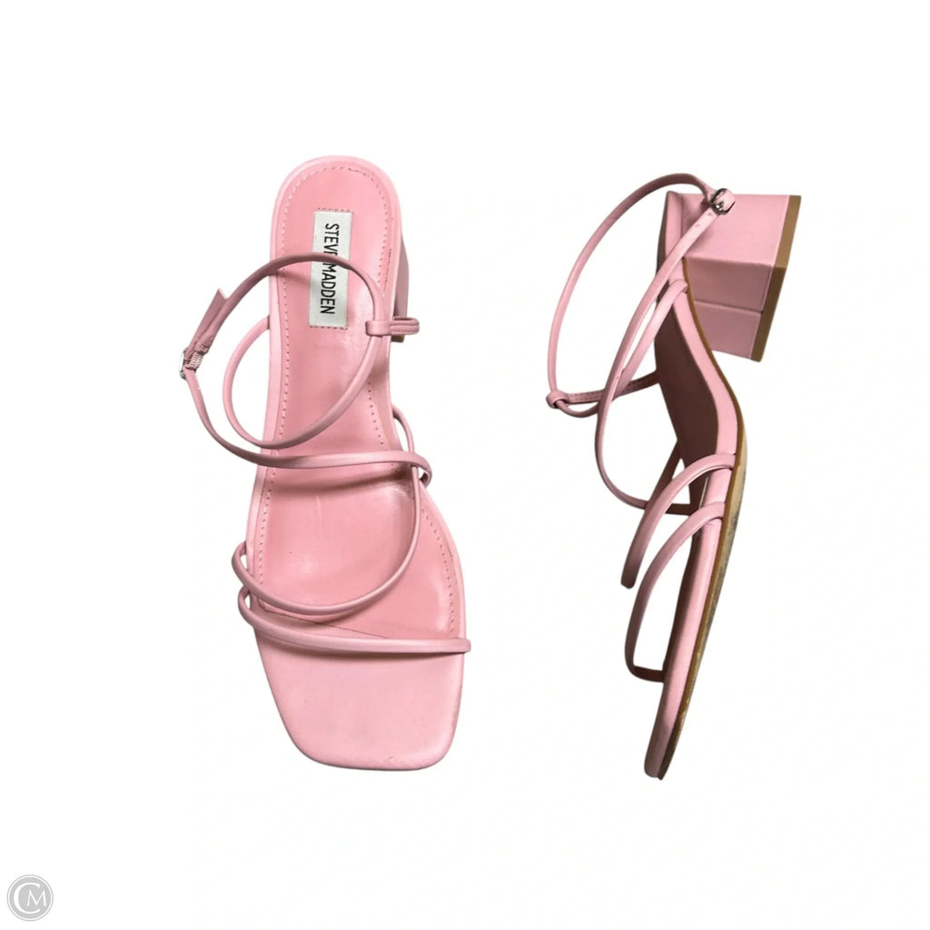 Sandals Heels Block By Steve Madden In Pink, Size: 9.5