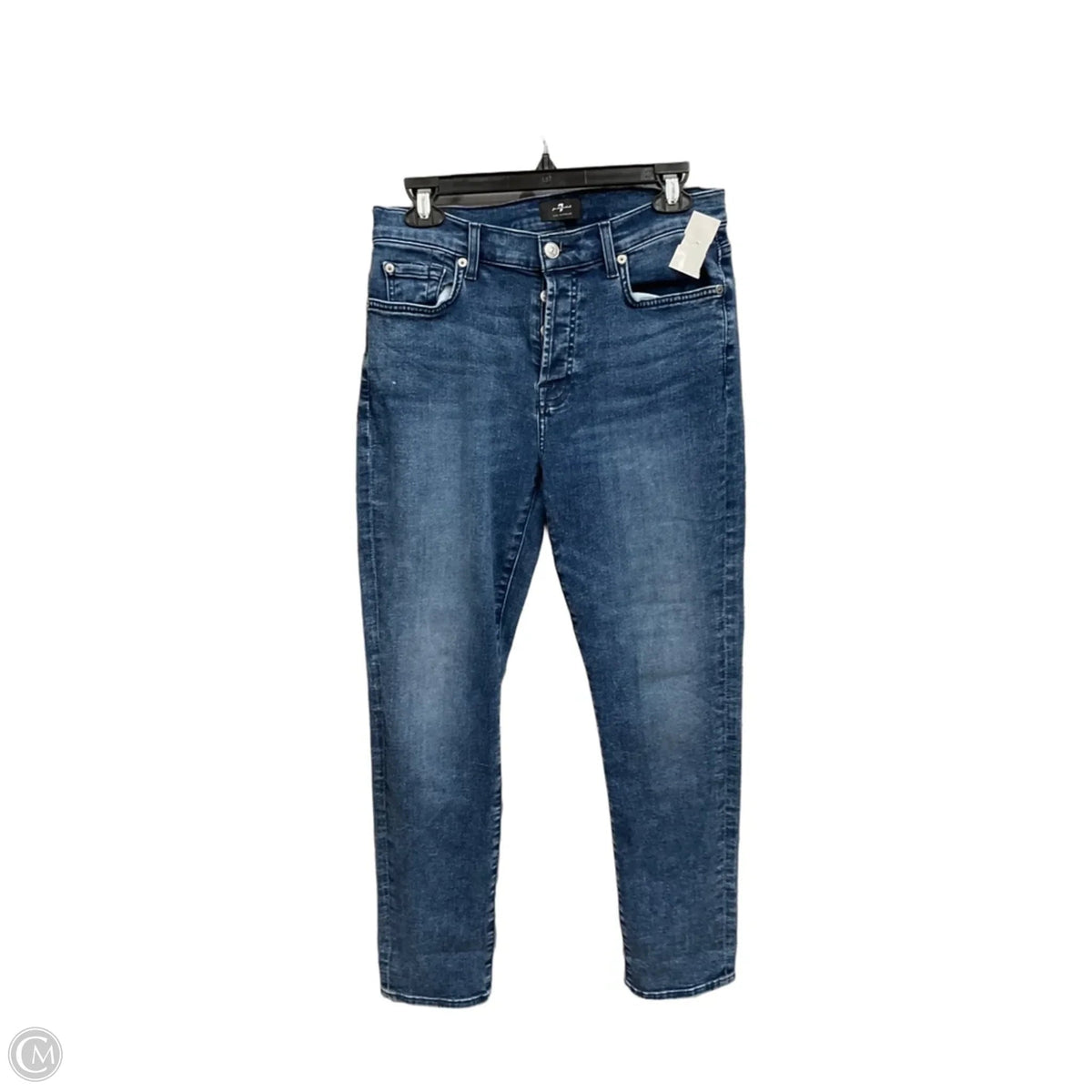 Jeans Skinny By 7 For All Mankind In Blue Denim, Size: 4