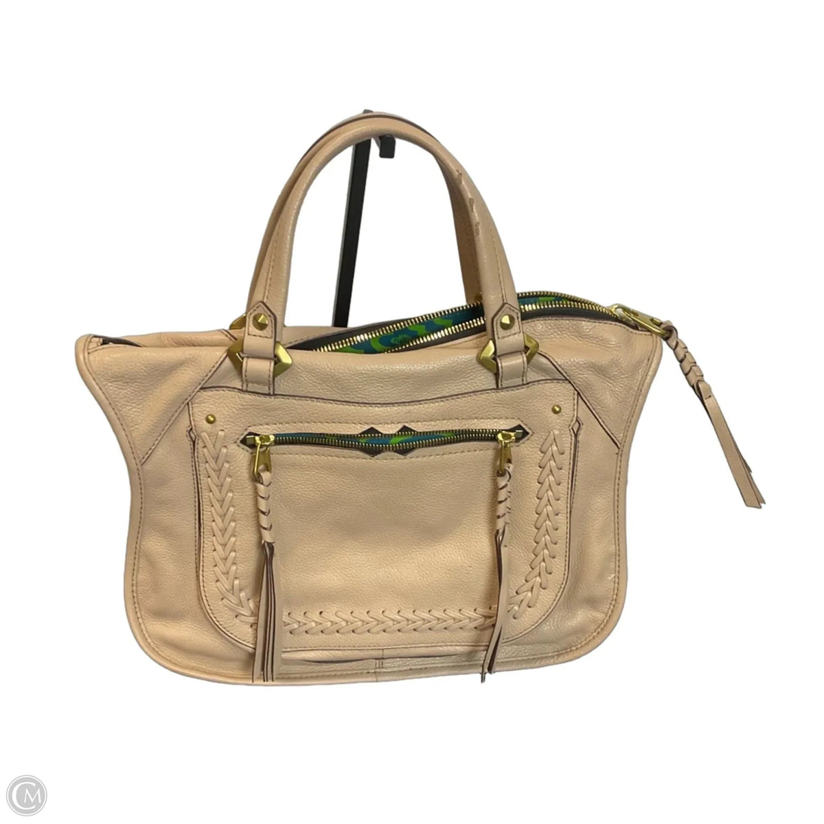 Handbag Leather By Oryany, Size: Medium