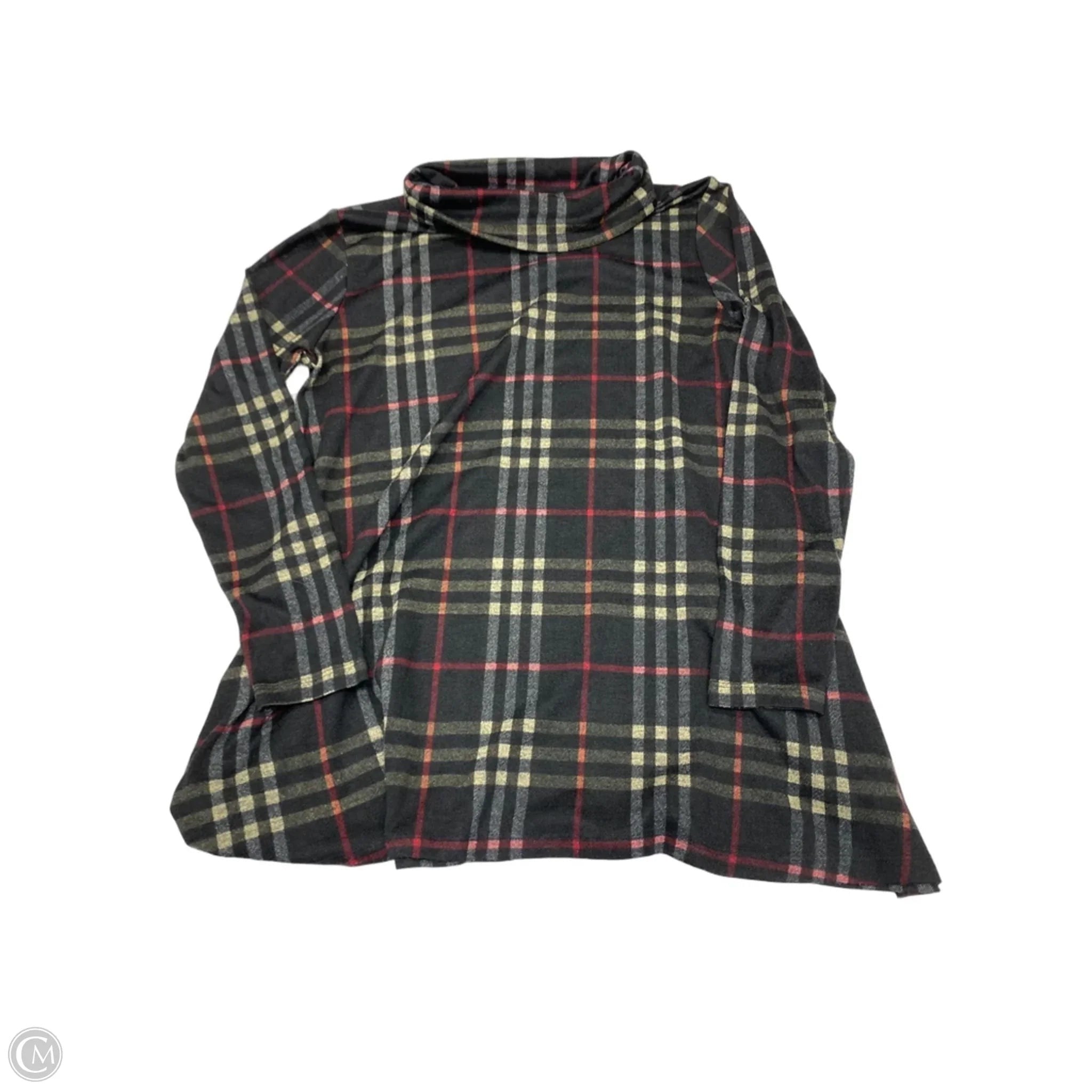 Tunic Long Sleeve By Clothes Mentor In Plaid Pattern, Size: S