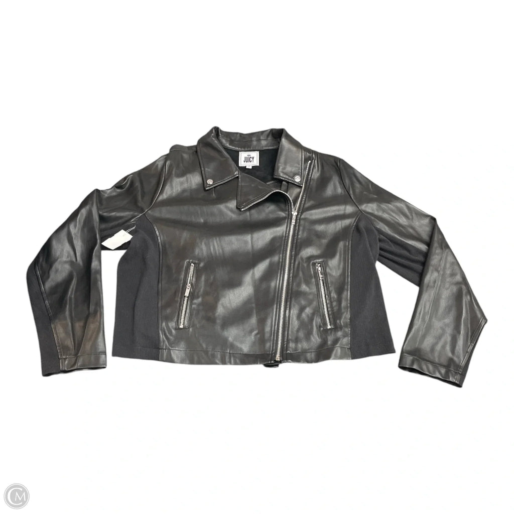 Jacket Moto By Juicy Couture In Black, Size: 1x