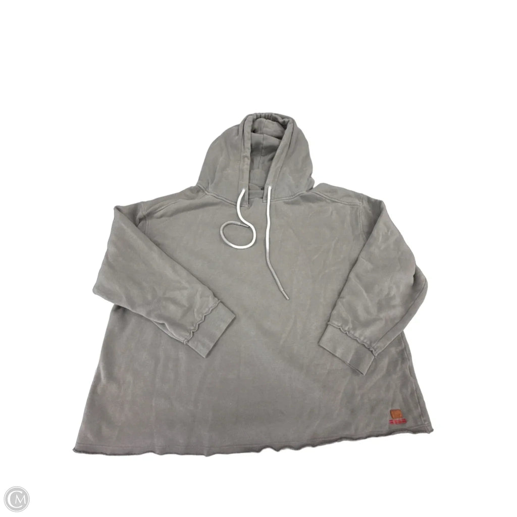Sweatshirt Hoodie By Peace Love World In Grey, Size: 1x