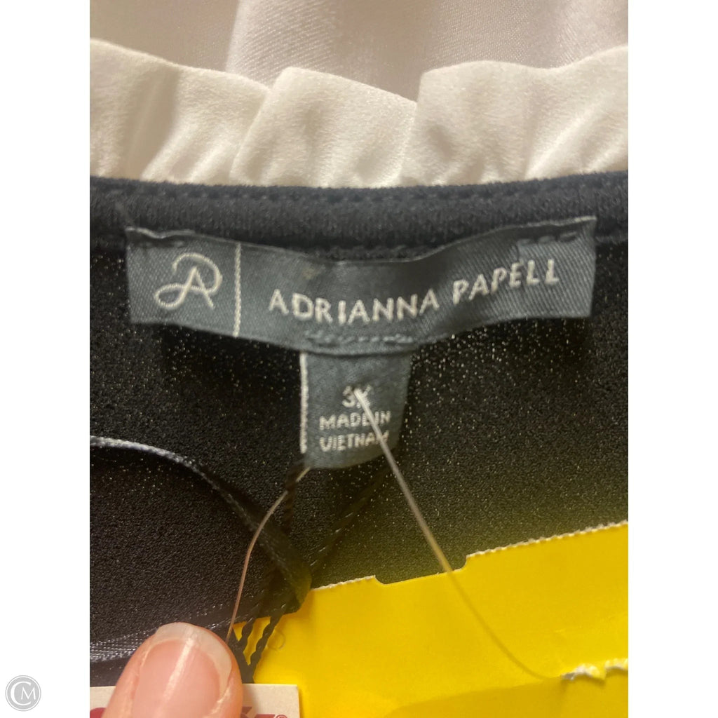 Top Short Sleeve By Adrianna Papell In Black & White, Size: 3x