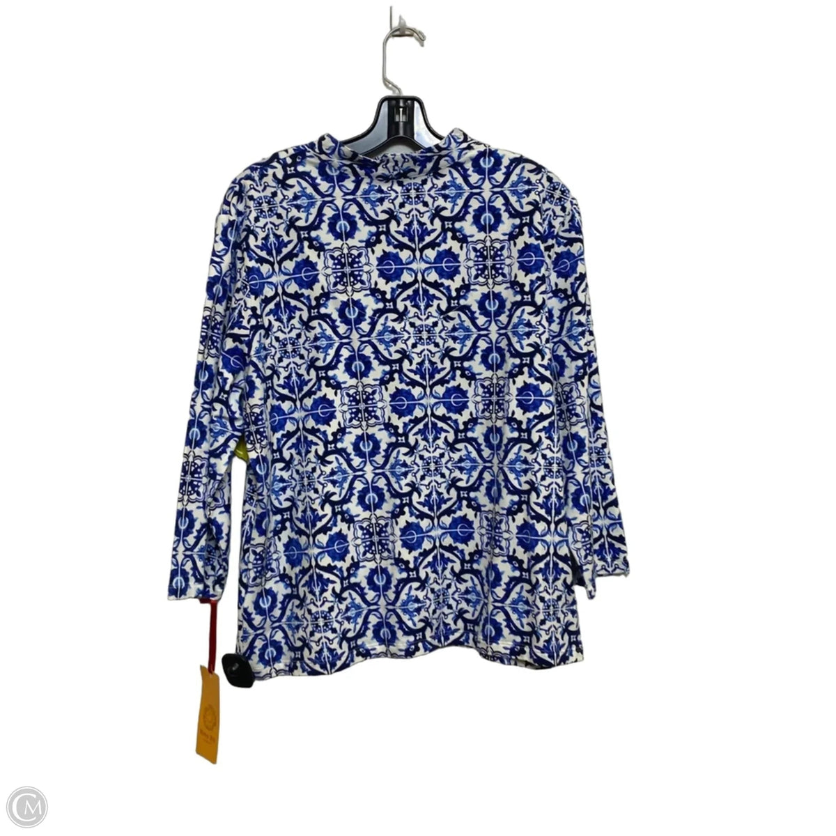 Top Long Sleeve By Ruby Rd In Blue & White, Size: Xl