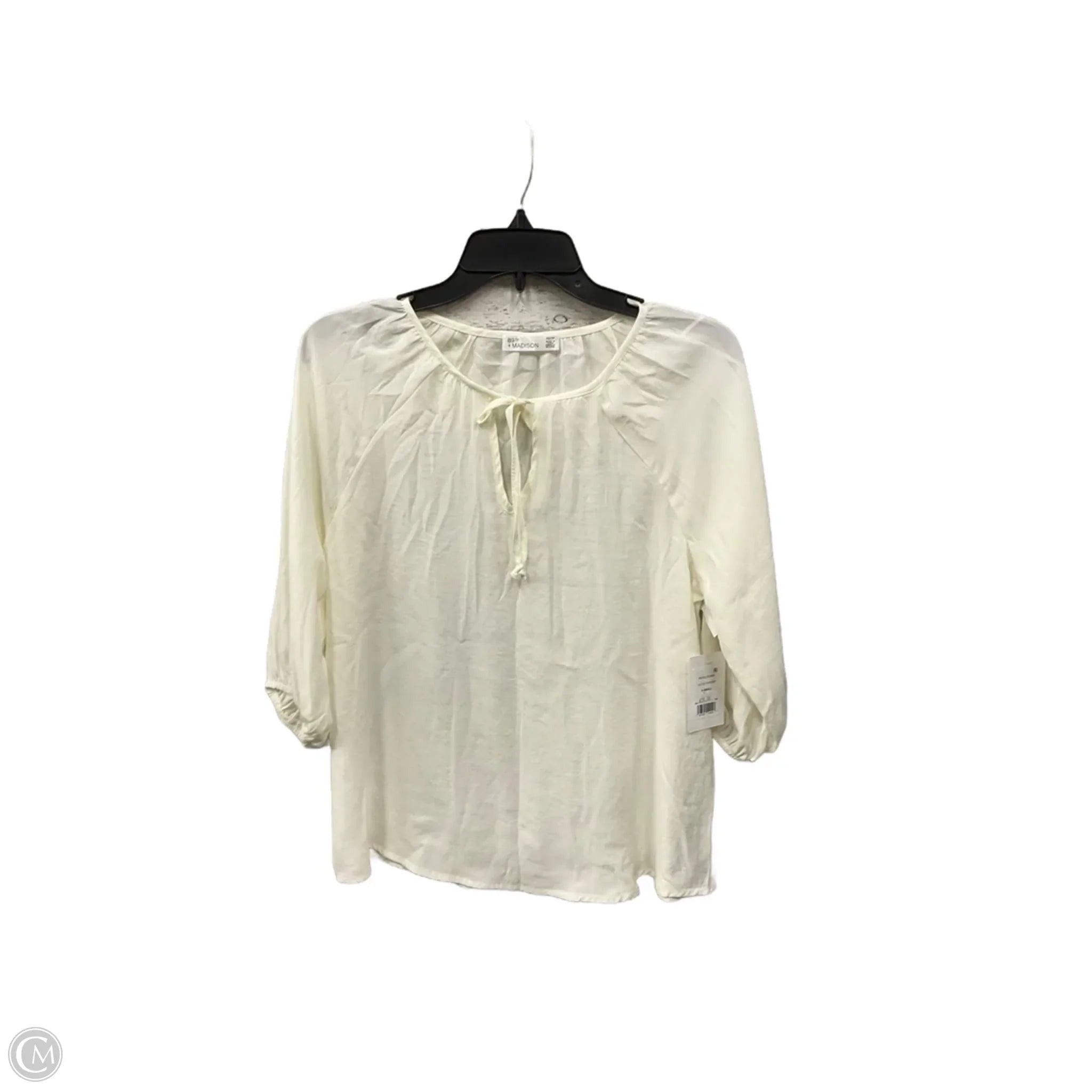 Top 3/4 Sleeve By 89th And Madison In Cream, Size: Sp