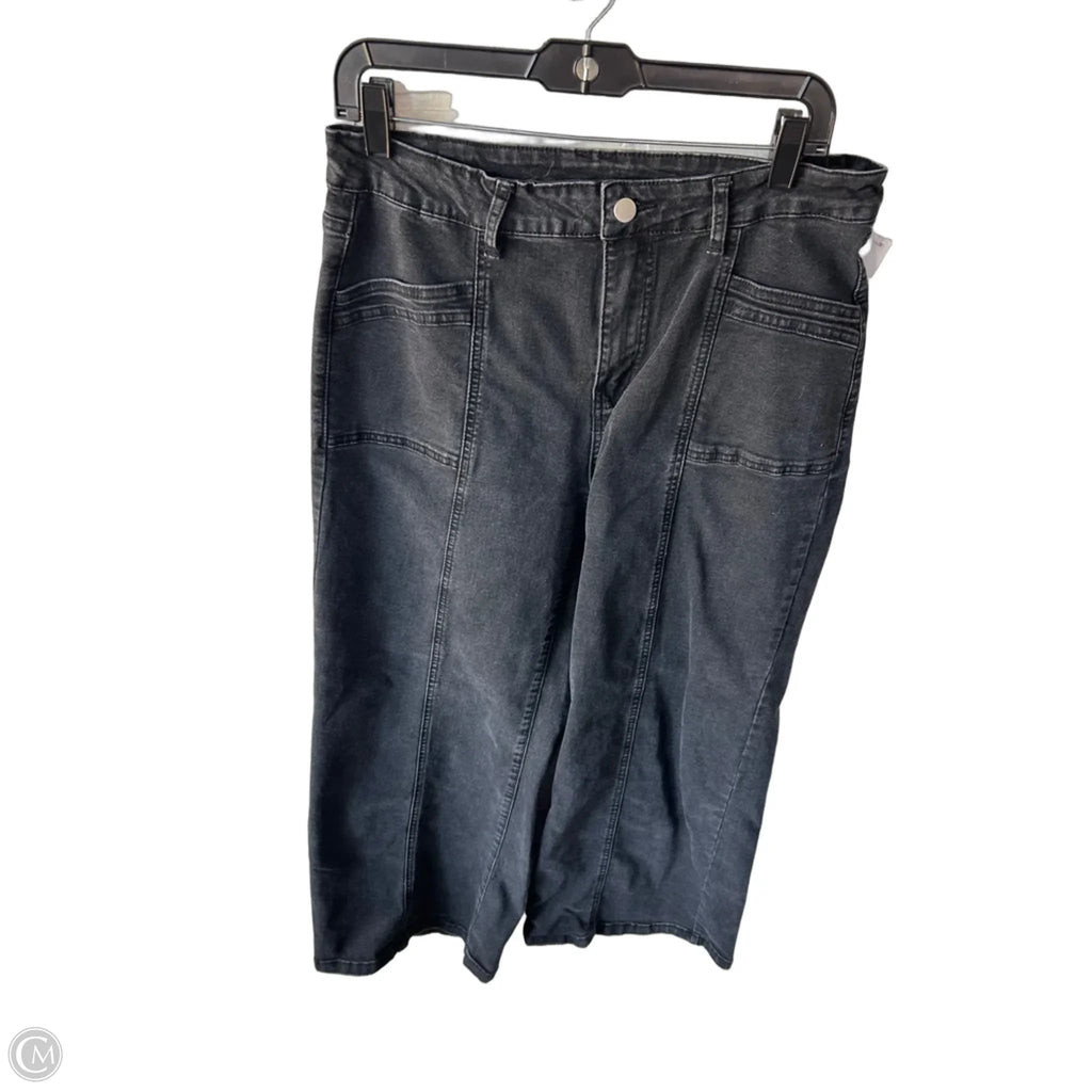 Jeans Wide Leg By Clothes Mentor In Black Denim, Size: 16