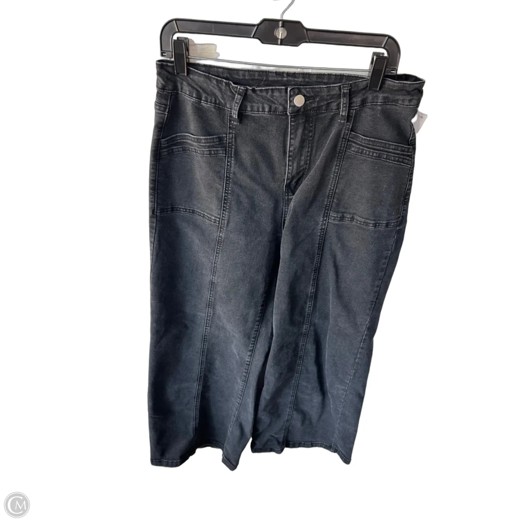 Jeans Wide Leg By Clothes Mentor In Black Denim, Size: 16