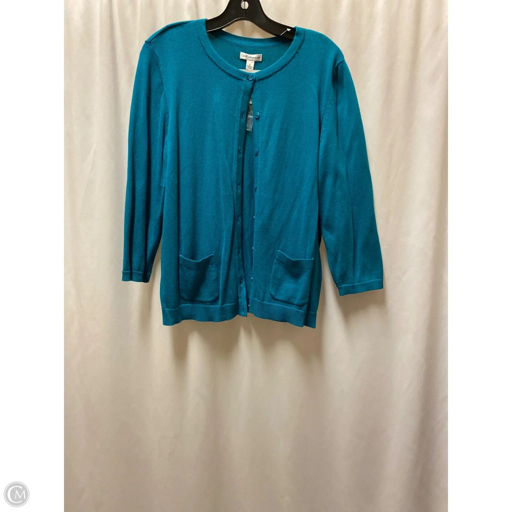 Cardigan By Croft And Barrow In Aqua, Size: L