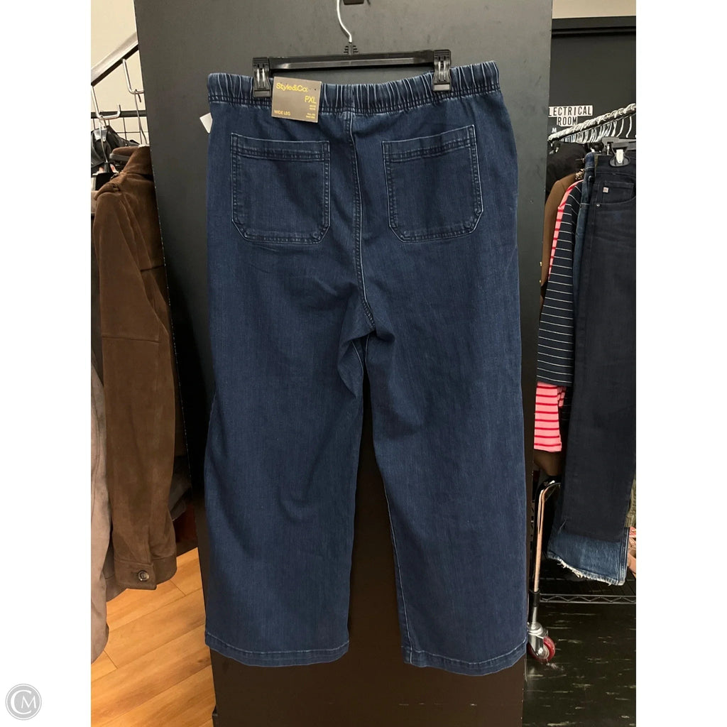 Jeans Wide Leg By Style And Company In Blue Denim, Size: 14p